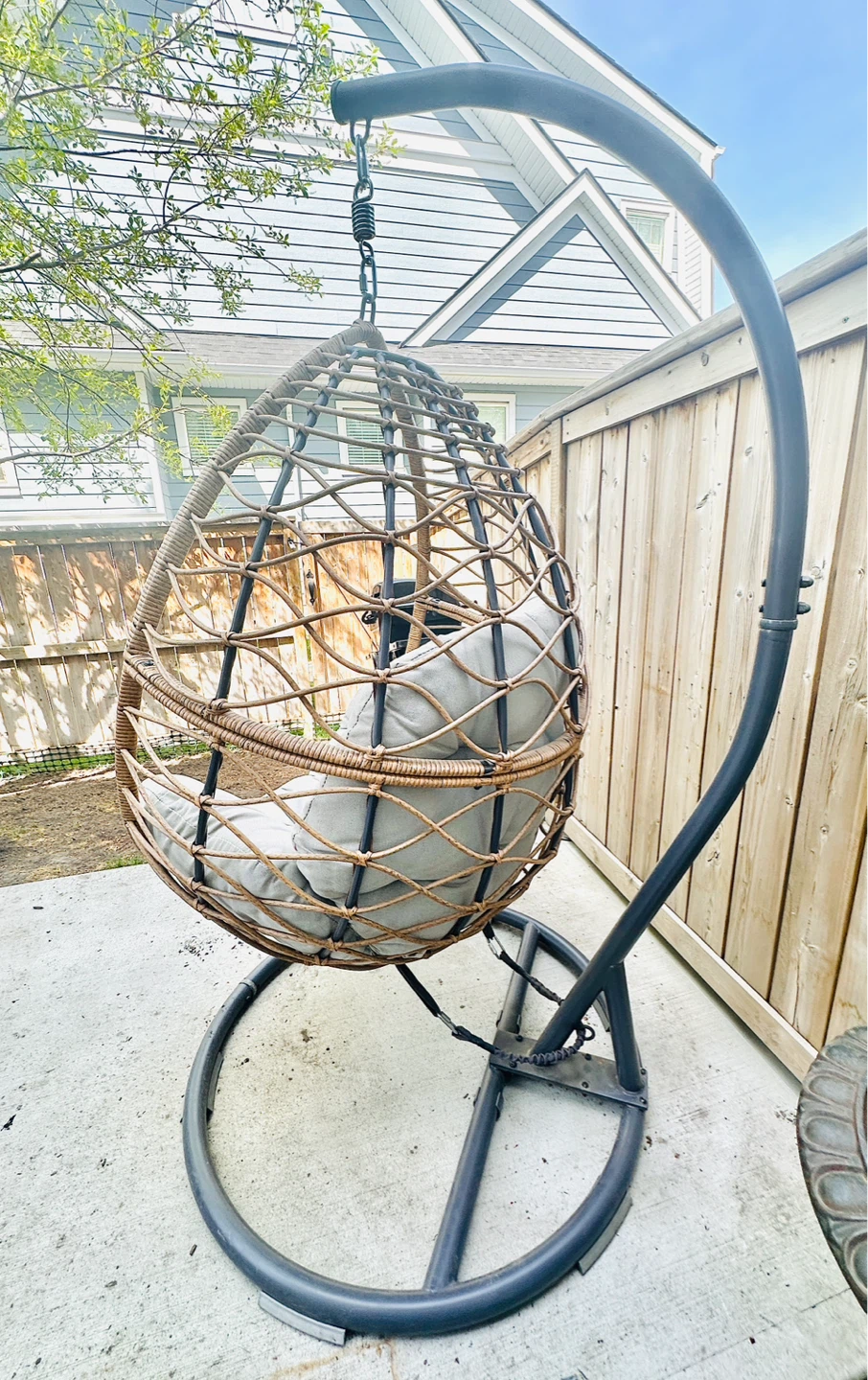 Swinging Wicker Hanging Egg Chair with Cushion - photo 3