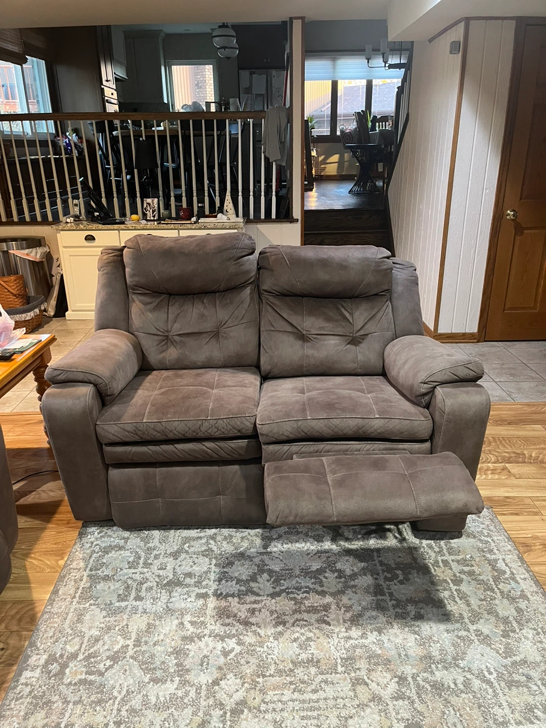 Taupe Reclining Loveseat