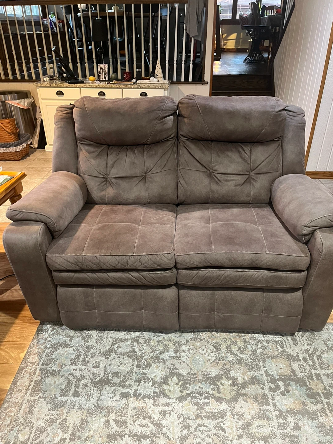 Taupe Reclining Loveseat - photo 2