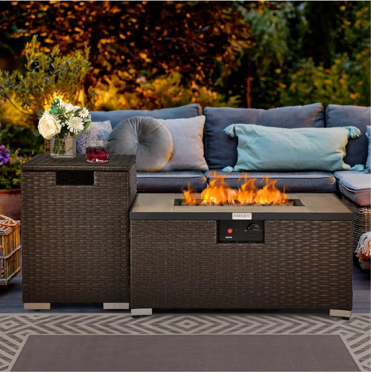 40,000 BTU Propane Fire Pit Table - 2-in-1 Design - photo 2
