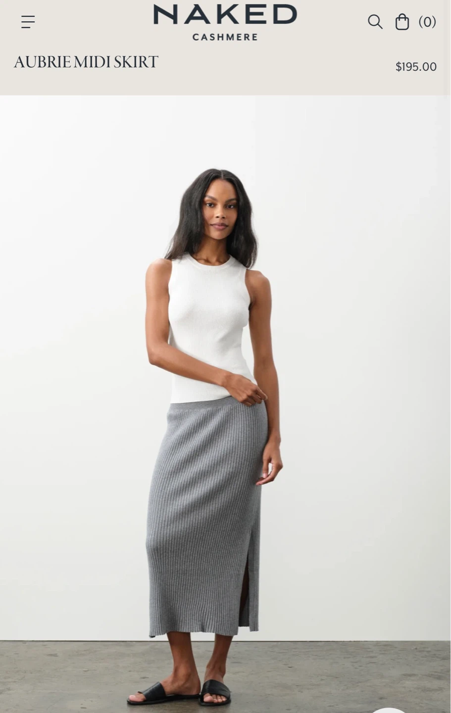 Naked Cashmere Ribbed Midi Skirt