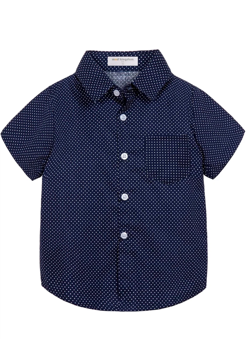 Mud Kingdom Navy Polka Dot Button-Up Shirt