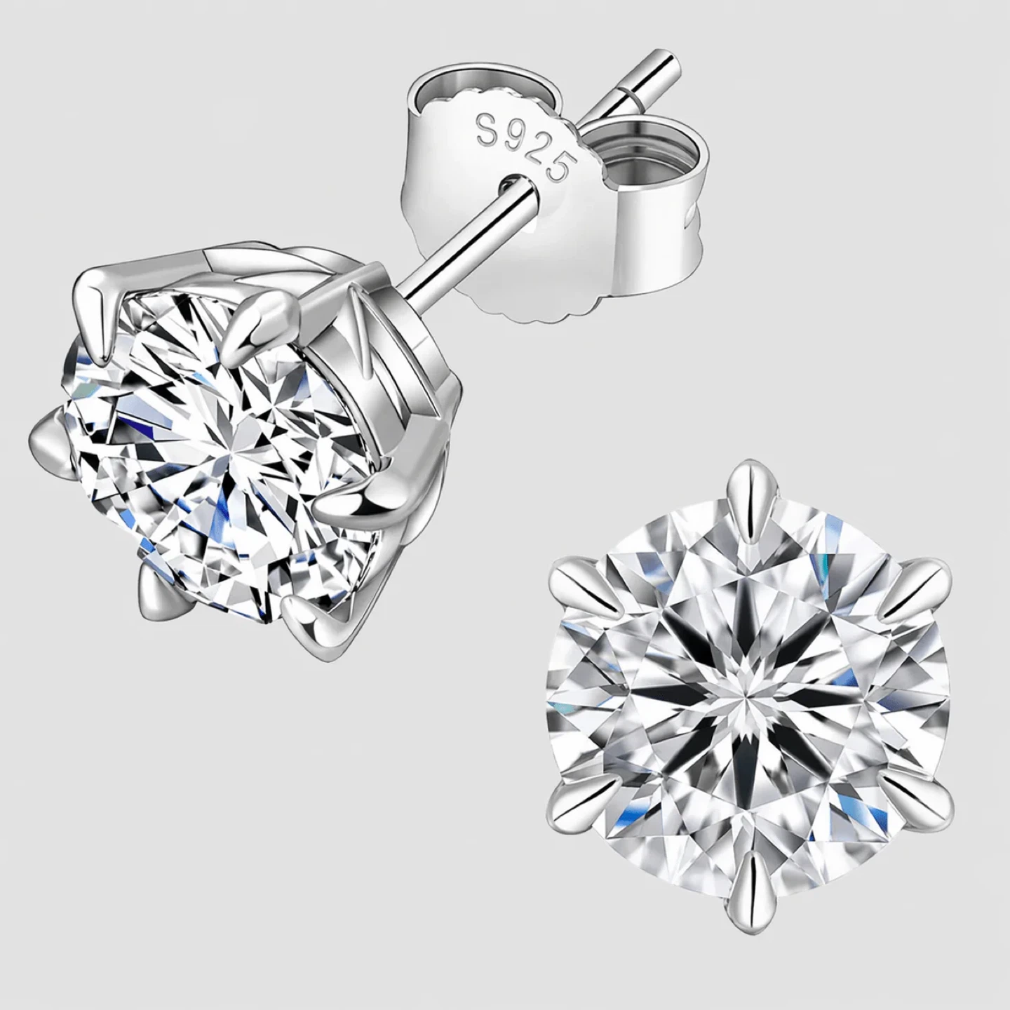 Moissanite Stud Earings(Passes diamond tester)
