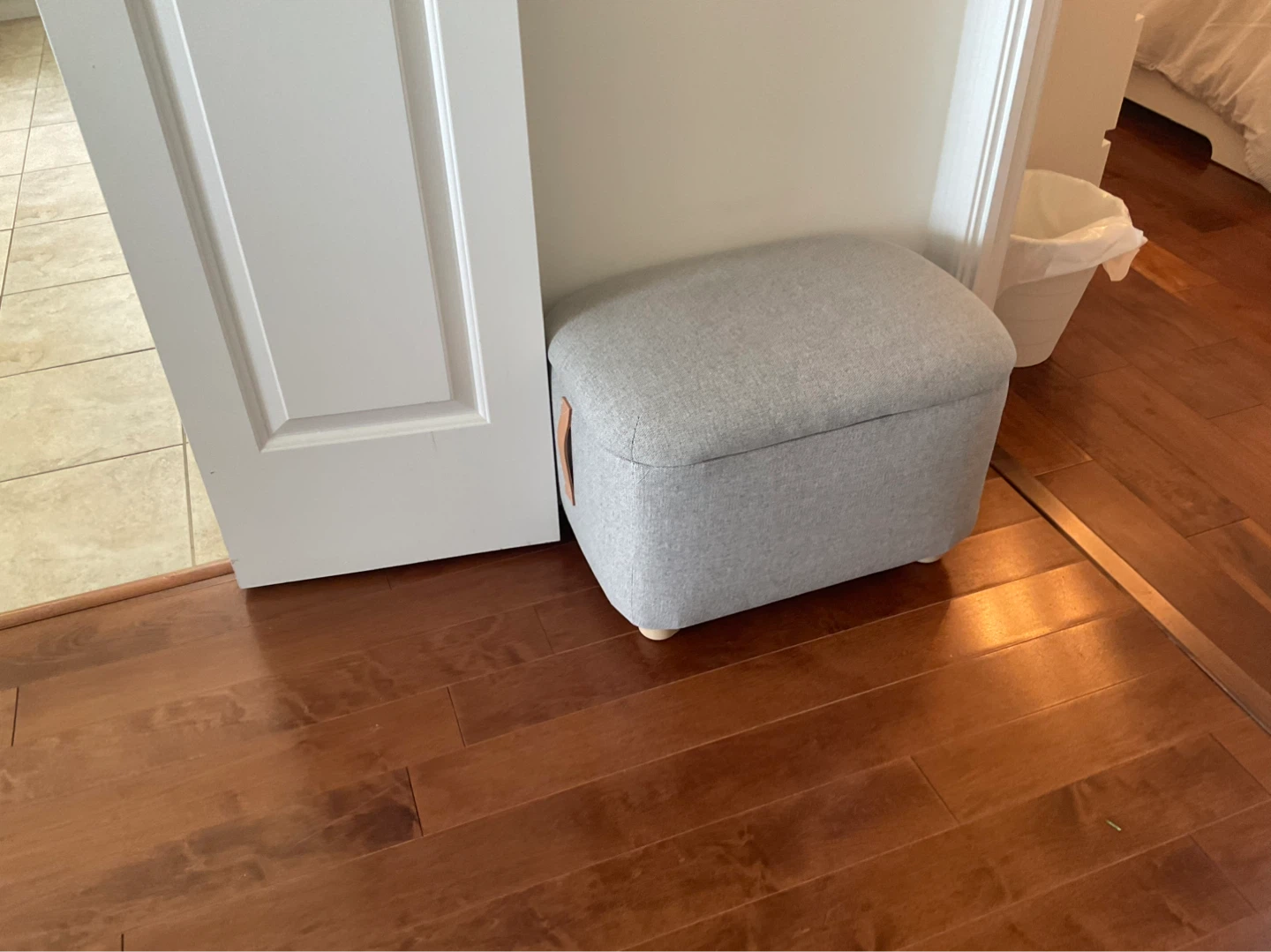 Grey Storage Ottoman Bench