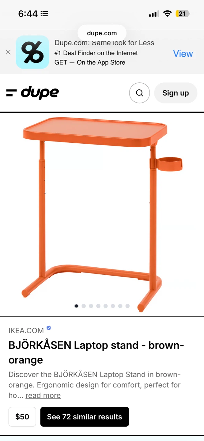 IKEA BJÖRKÅSEN Laptop Stand - Brown-Orange
