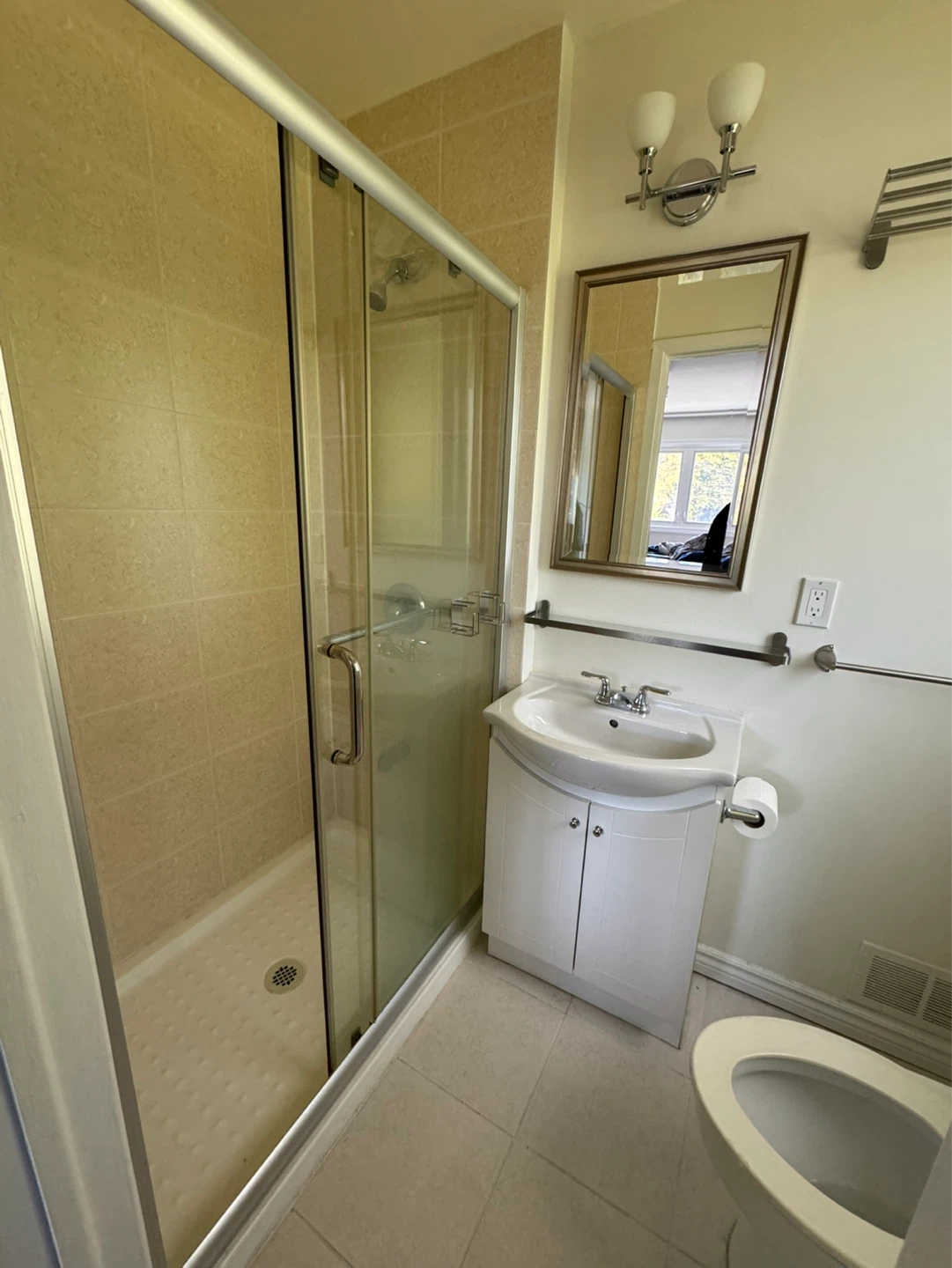 Sliding Glass Shower Door with Chrome Handle