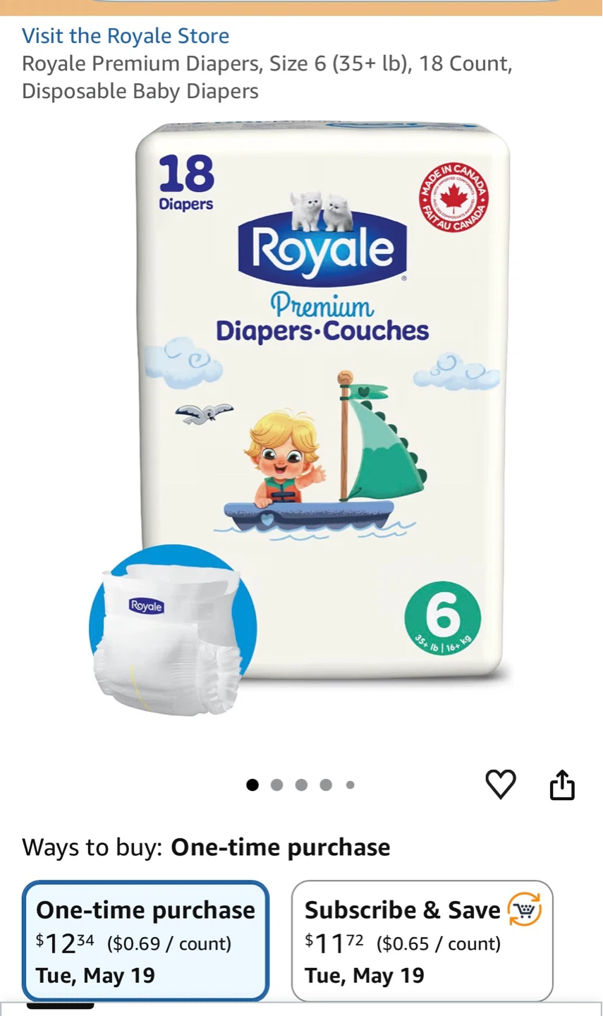 Royale Premium Diapers, Size 6, 18 Count - photo 2