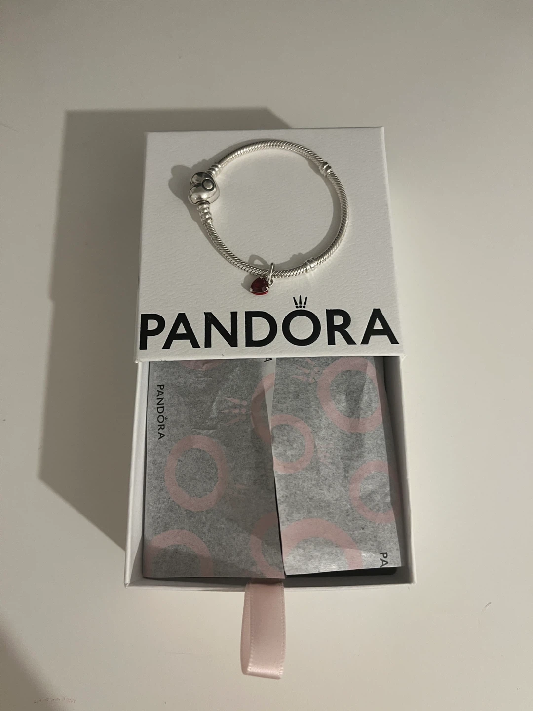 Pandora Sterling Silver Heart Charm Bracelet Never worn