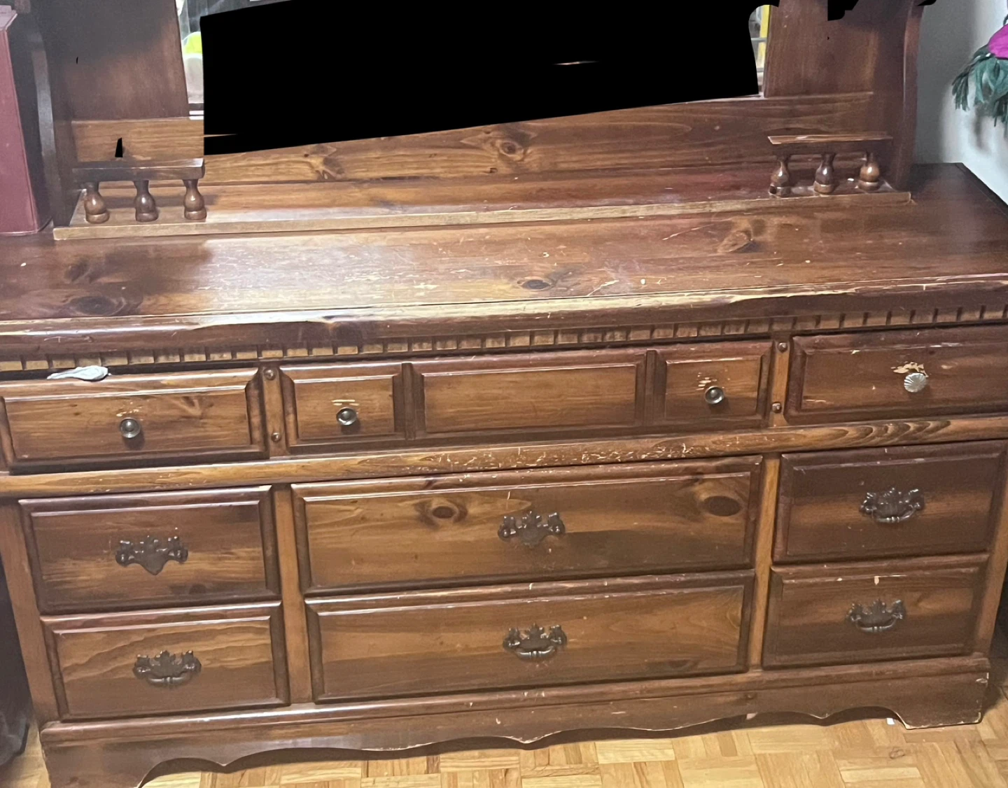 Wooden Dresser with Mirror - photo 2