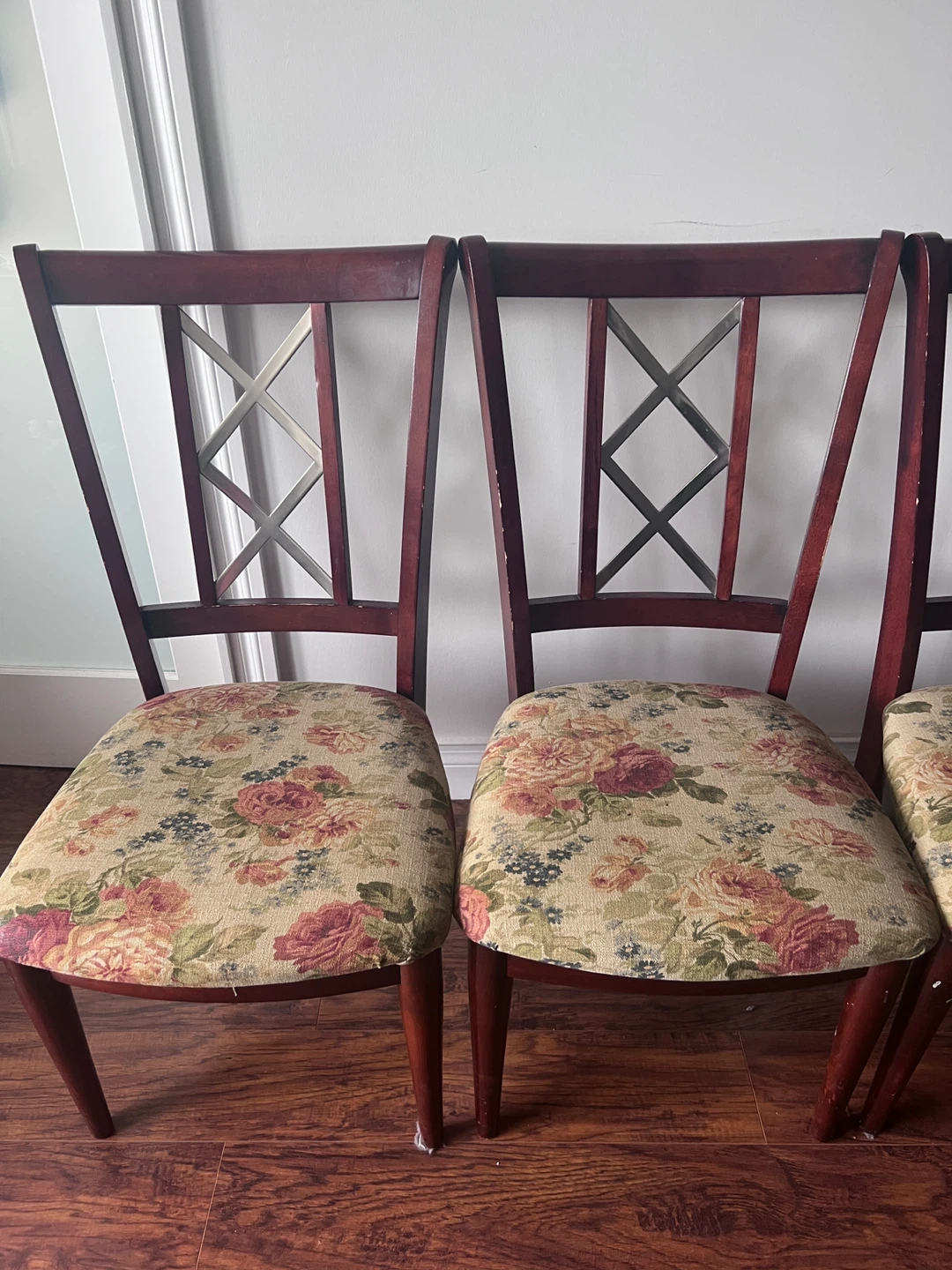 Set of 4 Floral Upholstered Dining Chairs - photo 2