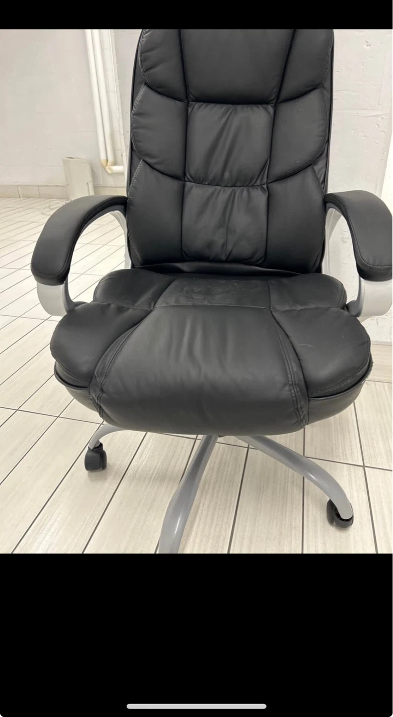 Black Faux Leather Office Chair