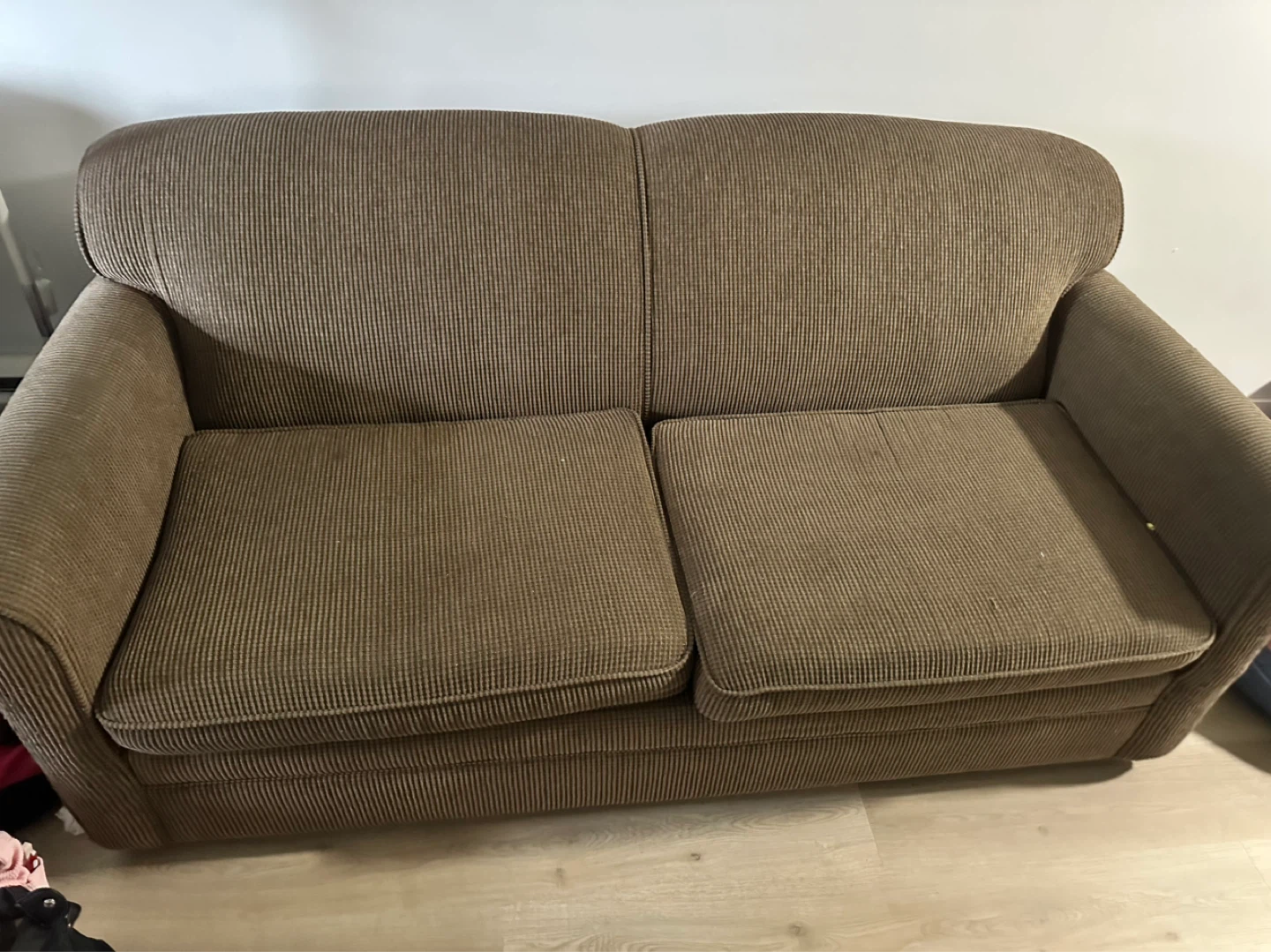Brown Corduroy Loveseat Sofa - photo 3