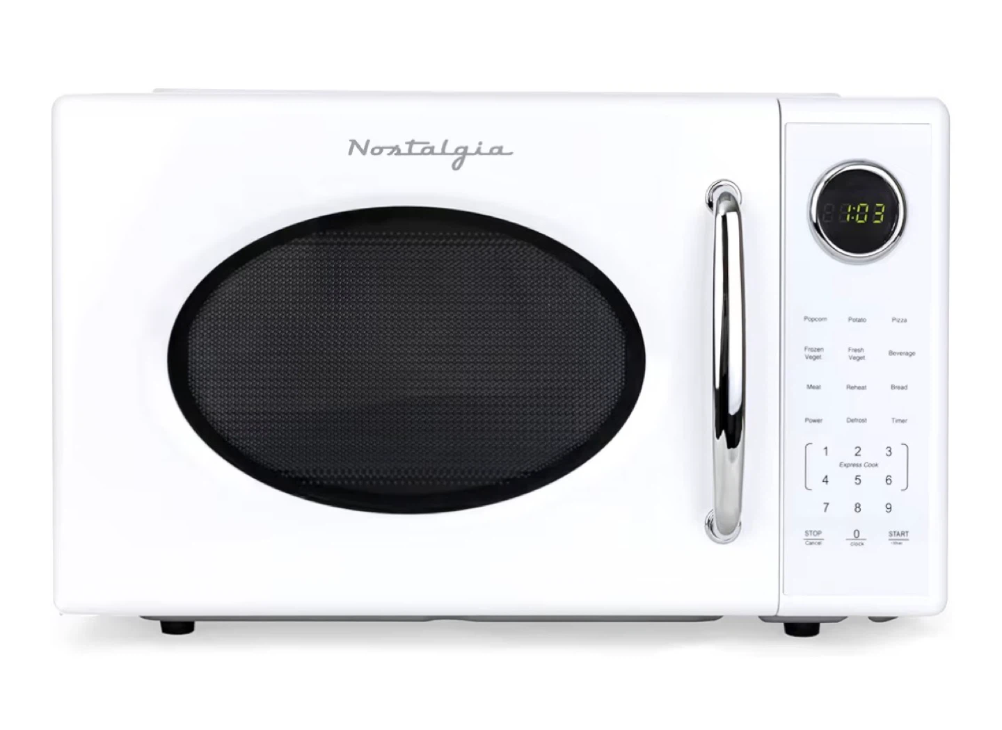 Nostalgia 1.1 Cu. Ft. 1000W Retro Microwave - White