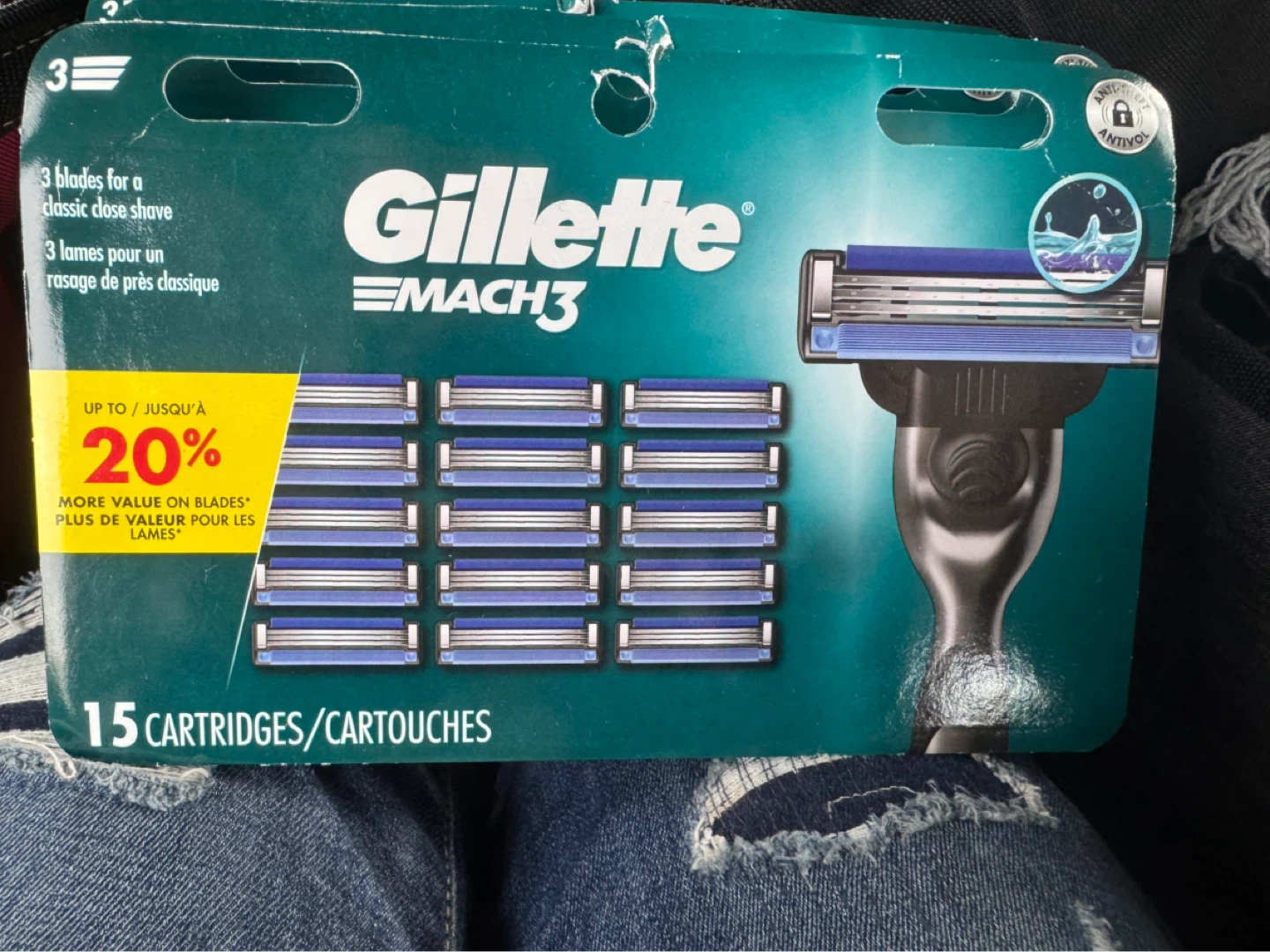 Gillette Mach3 Razor Cartridges - 15 Count