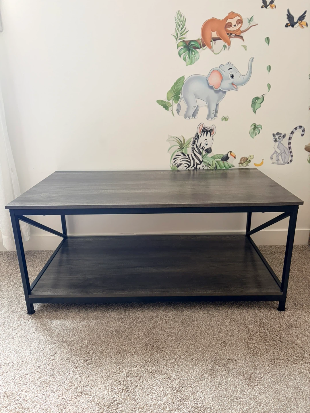 COTUBLR 2 Tiers Coffee Table with Storage Shelf