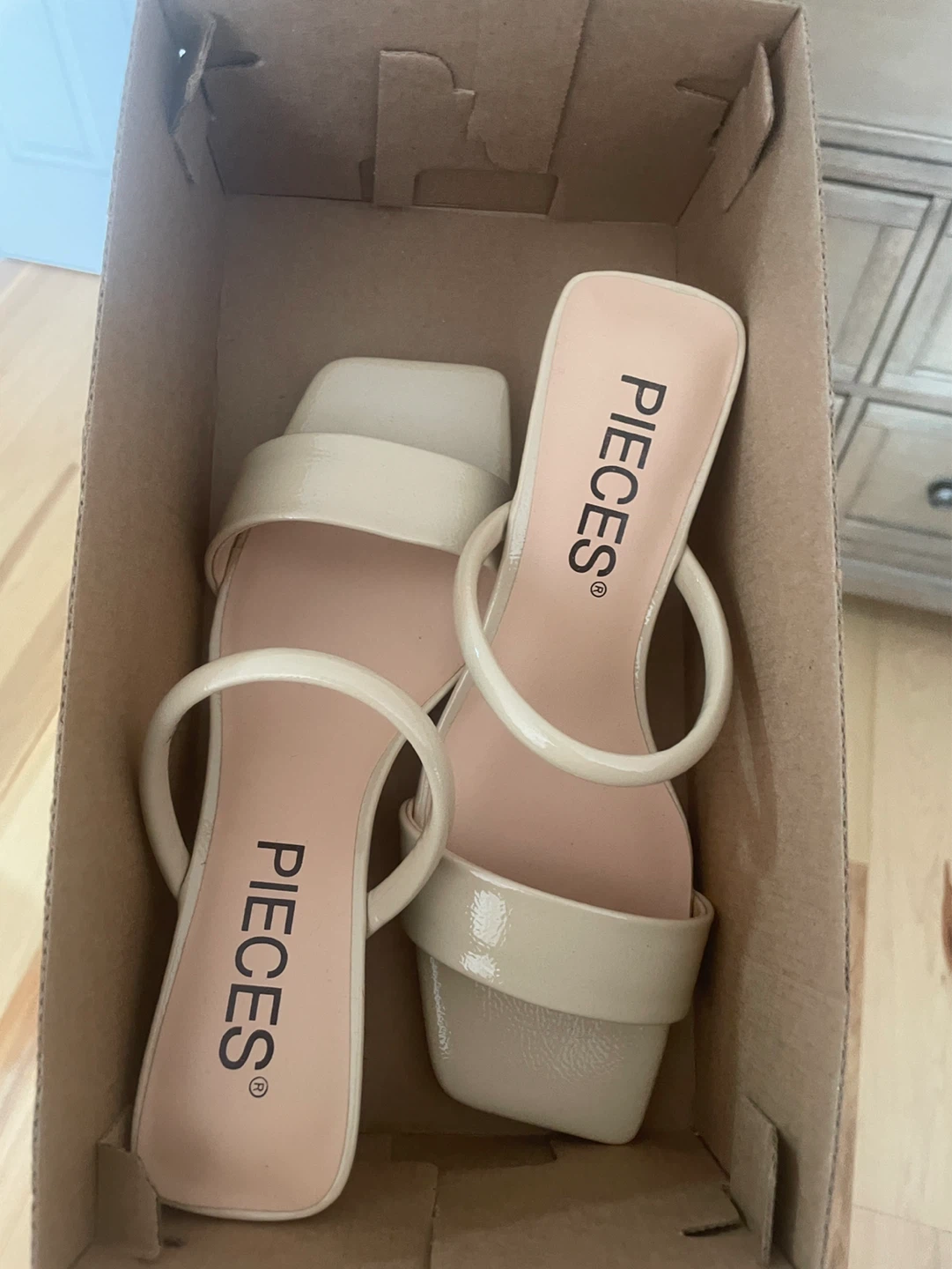 PIECES Women's Heeled Sandals - Size 37