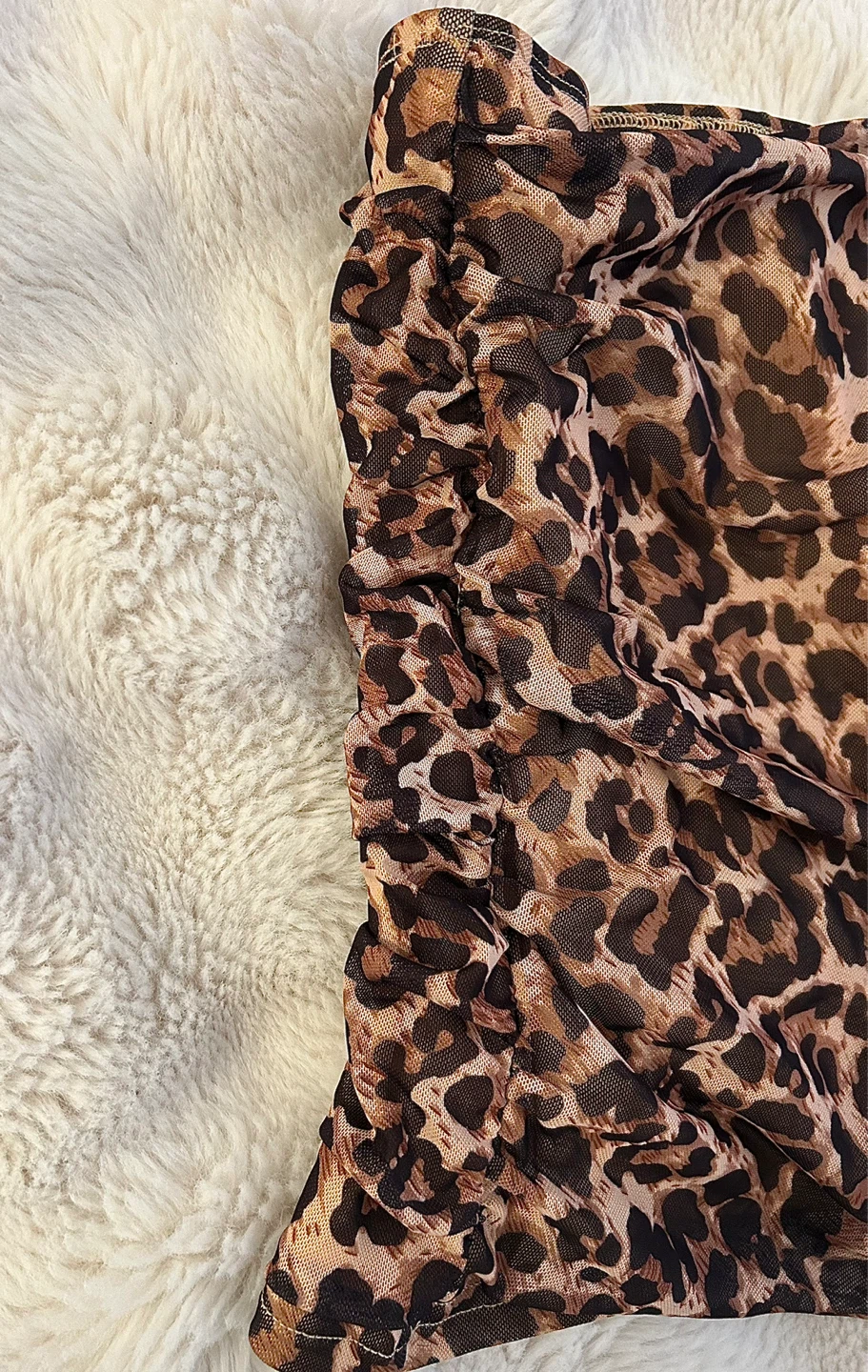 Women's Ruched Leopard Print Mini Skirt - photo 2