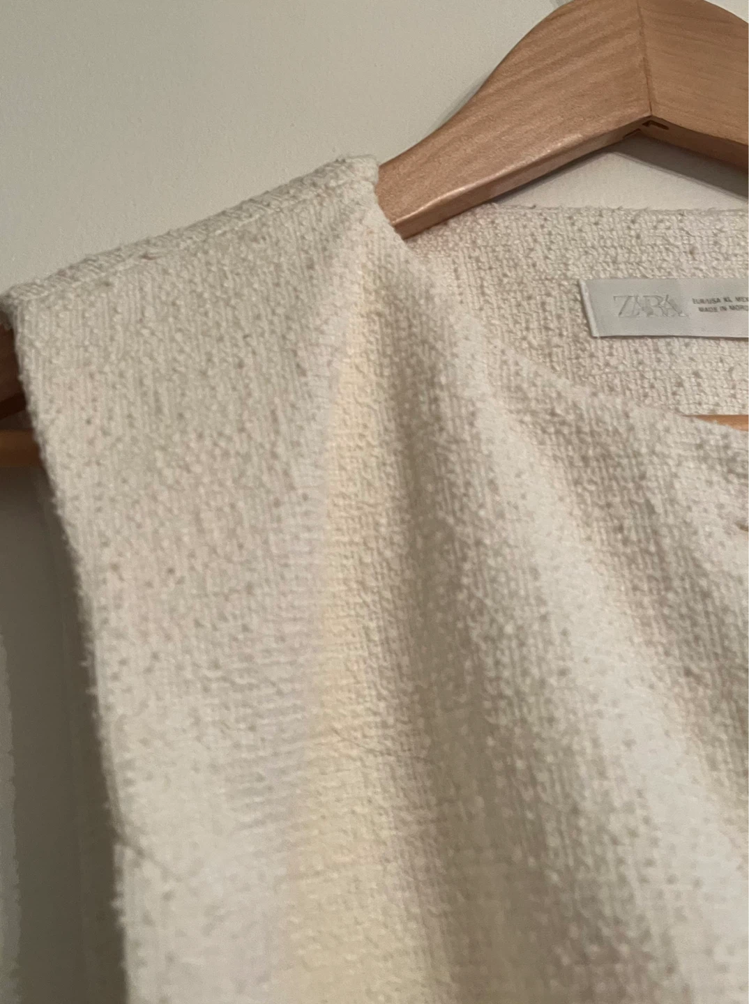 ZARA Cream Tweed Sleeveless Belted Vest - photo 4