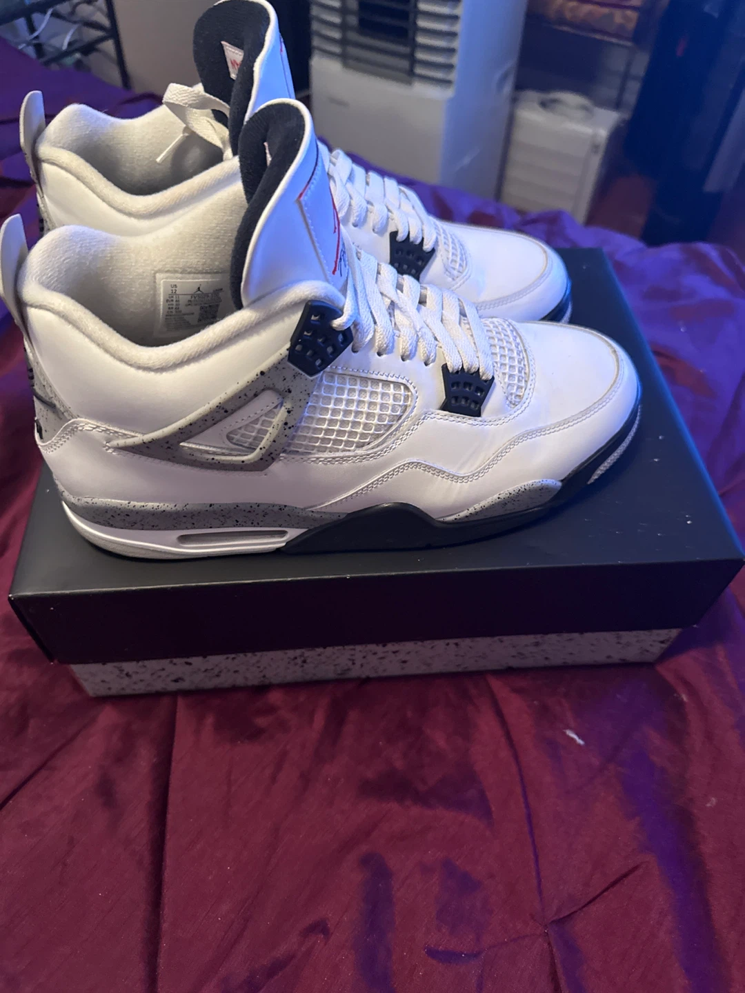 Air Jordan 4 Retro 'White Cement' Sneakers - photo 2