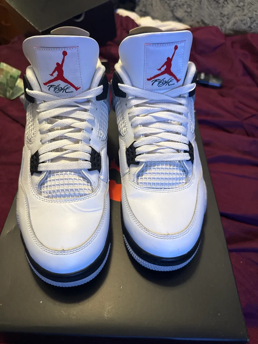 Air Jordan 4 Retro 'White Cement' Sneakers - photo 3