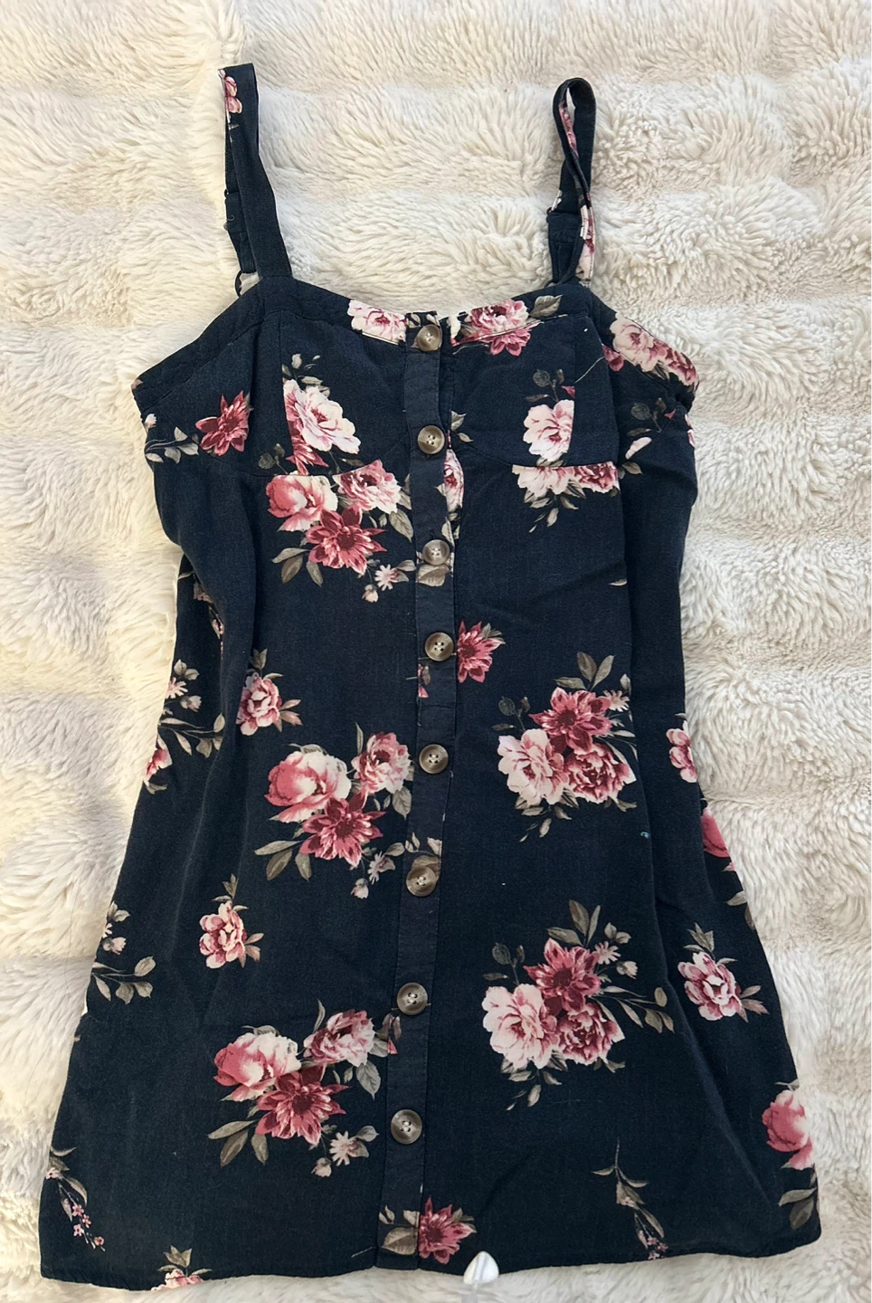 American Eagle Floral Button-Front Mini Dress