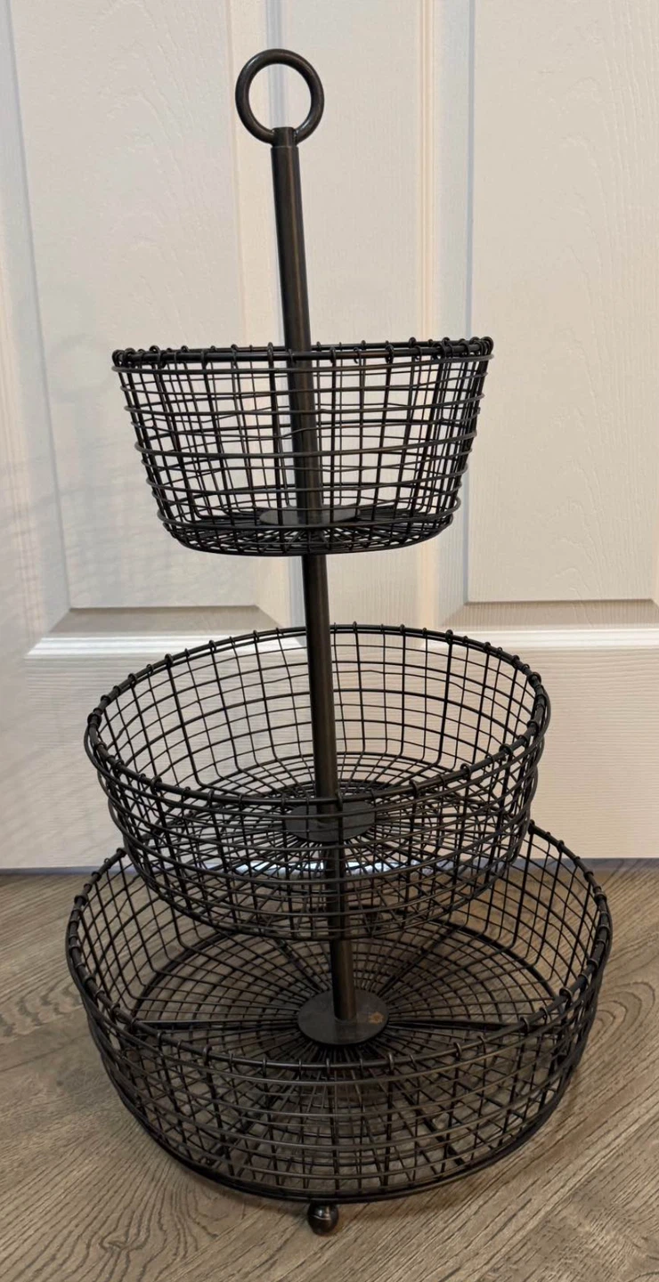Crate and Barrel - 3-Tier Wire Basket Stand - photo 3