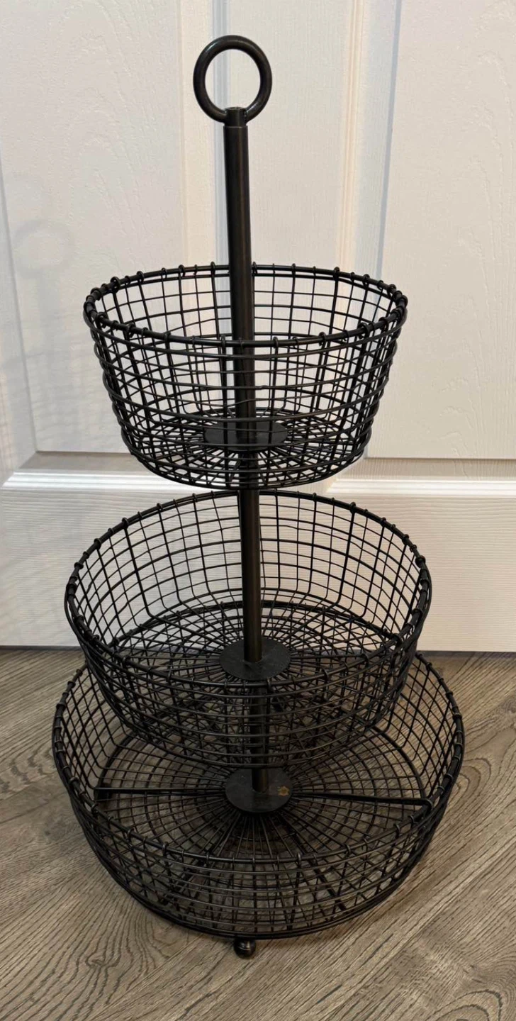 Crate and Barrel - 3-Tier Wire Basket Stand - photo 2