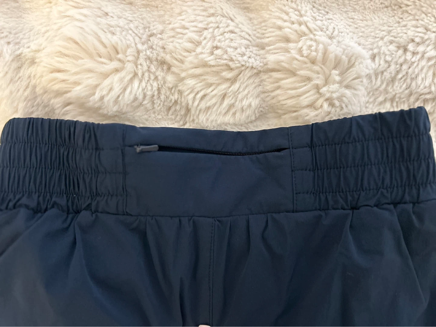 Navy Blue Athletic Shorts with Zipper Pocket - photo 3