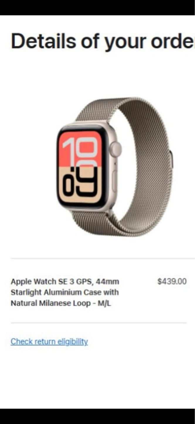 Apple Watch SE GPS 44mm Starlight Aluminium Case