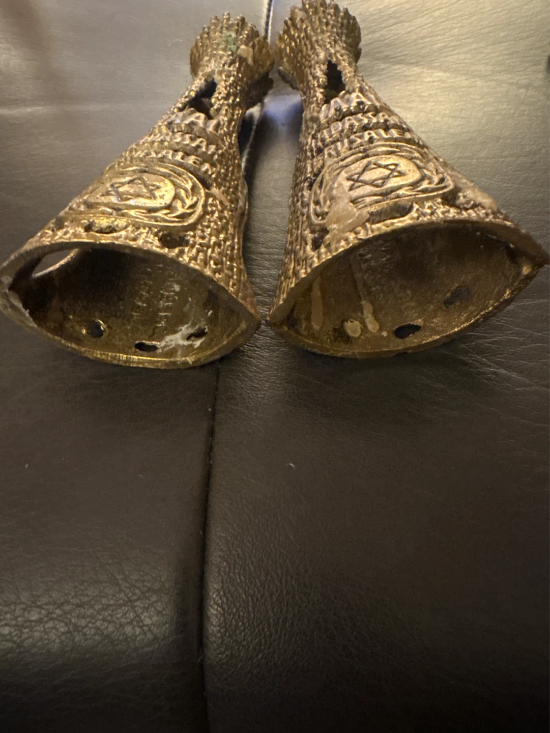 Pair of Vintage Brass Menorah Candlestick Holders Jerusalem - photo 3