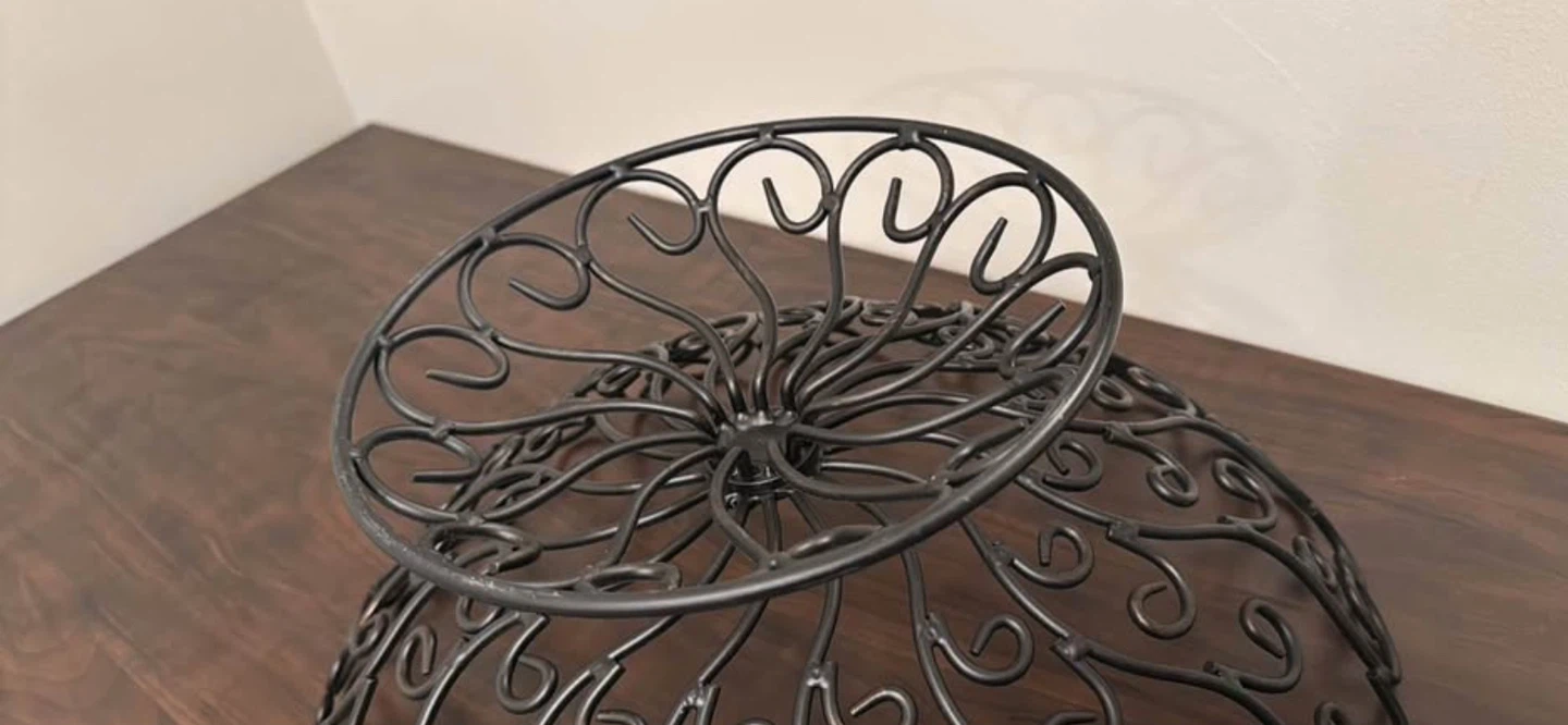 Wrought Iron Black Metal Wire Bowl - photo 3