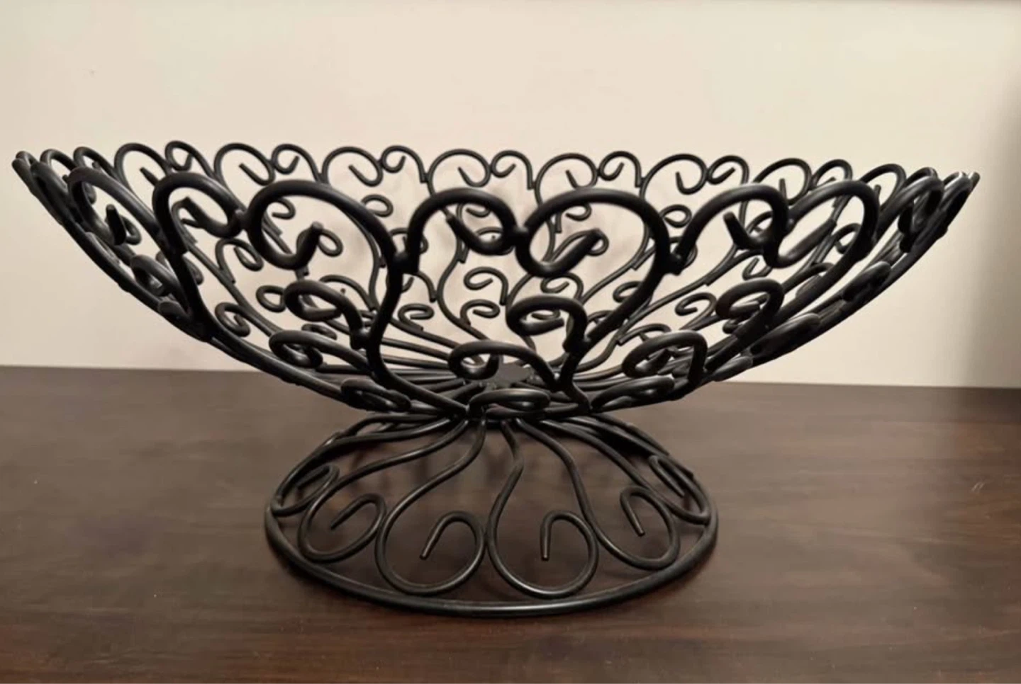 Wrought Iron Black Metal Wire Bowl - photo 2