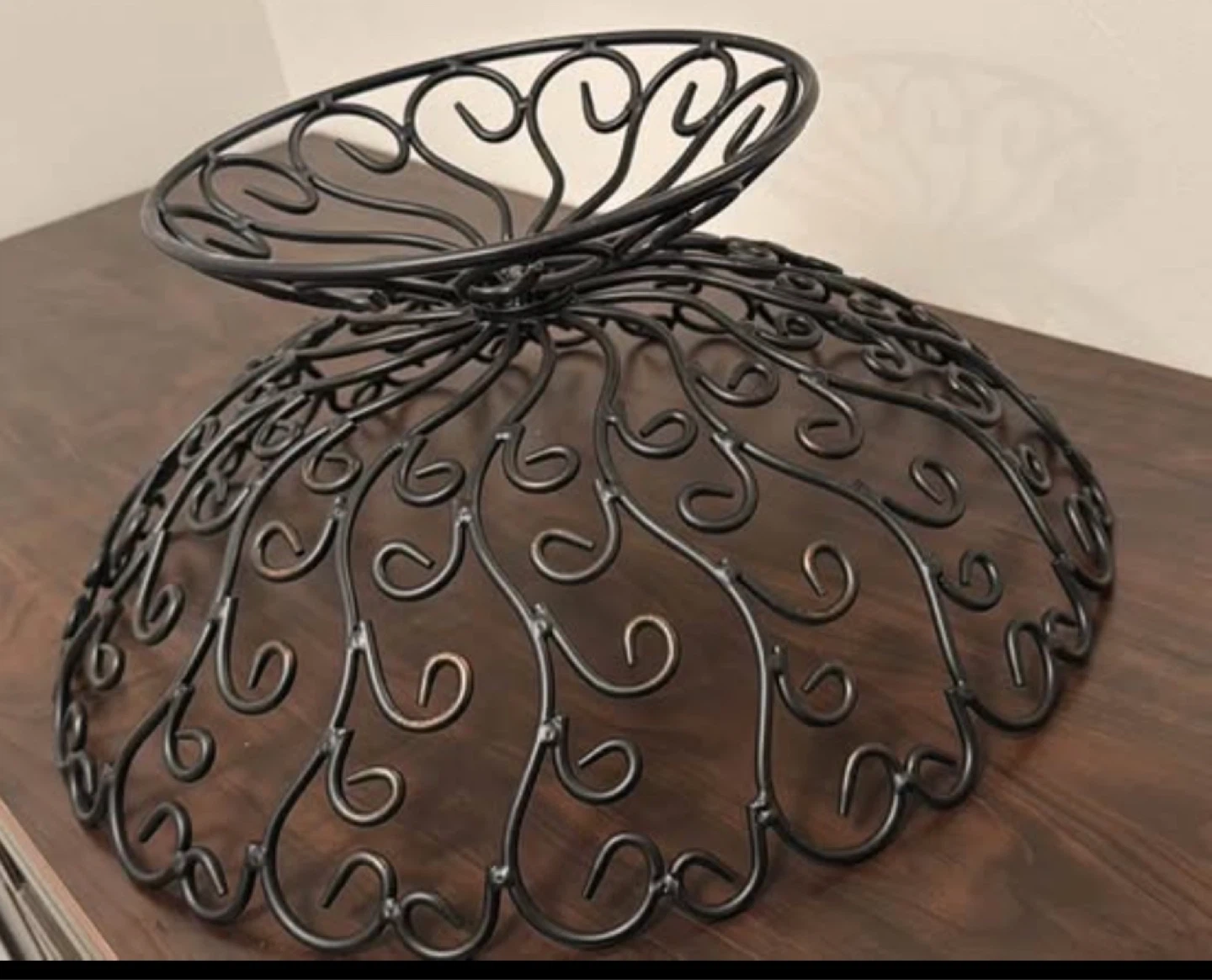 Wrought Iron Black Metal Wire Bowl - photo 5