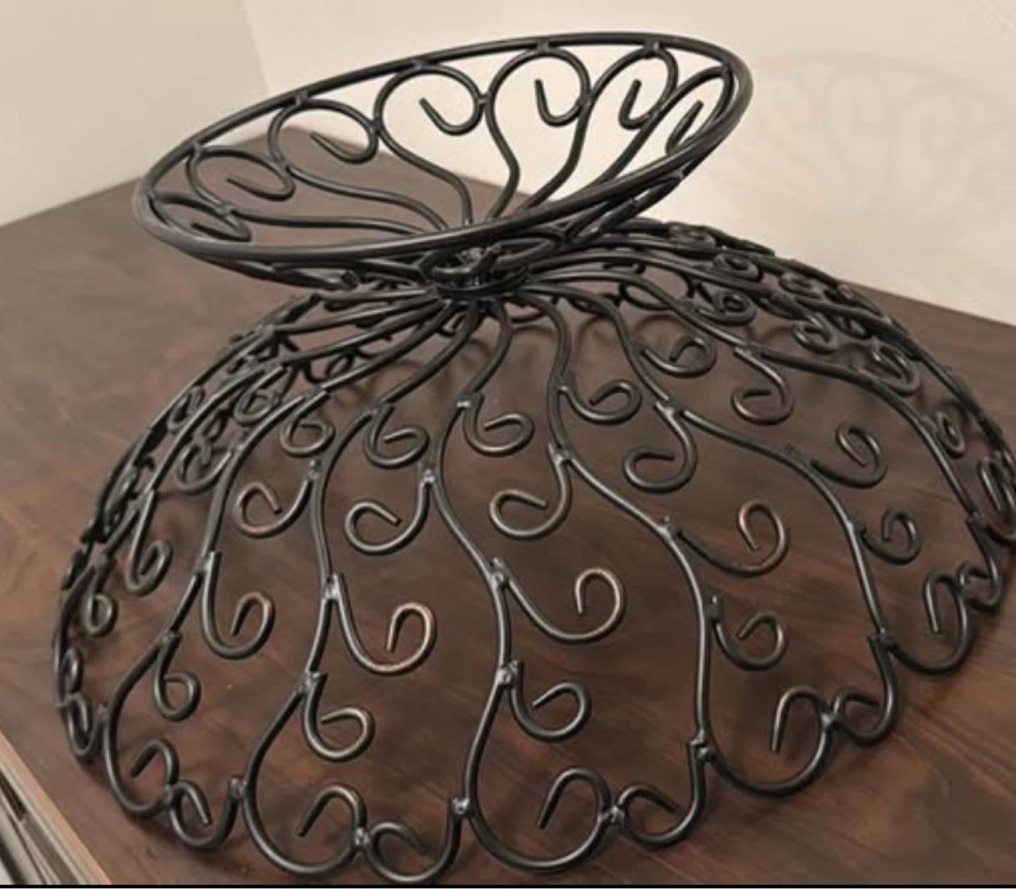 Wrought Iron Black Metal Wire Bowl - photo 4