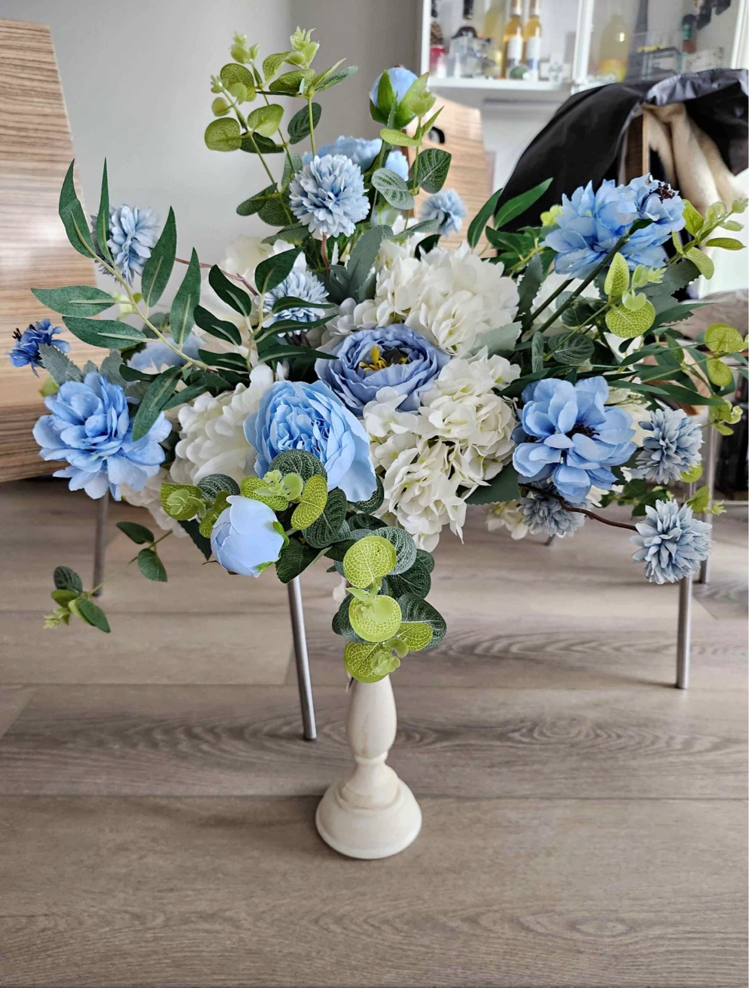Artificial flowers fake plant with stand
