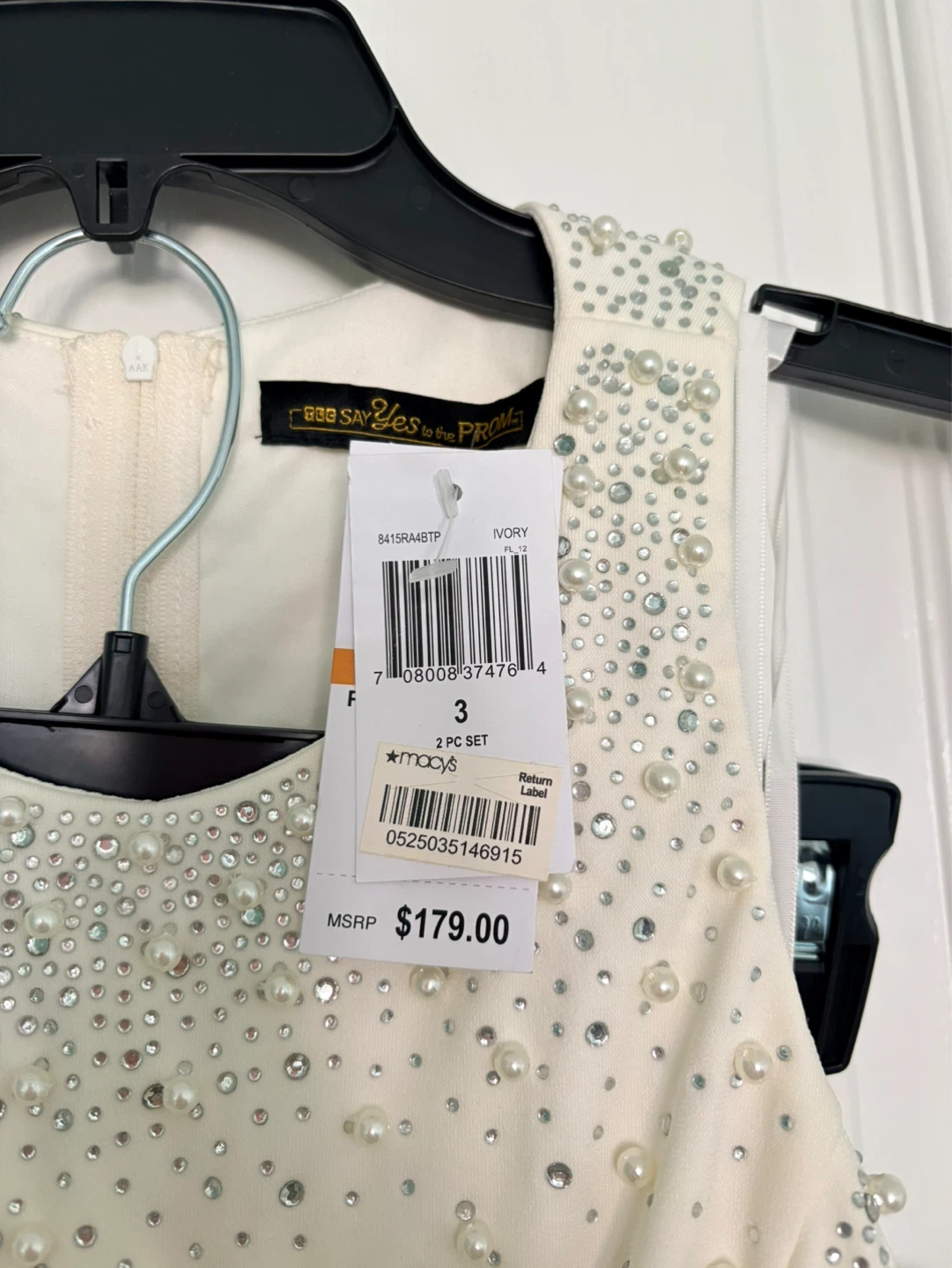 Say Yes to the Prom Beaded Ivory Dress - Size 3 - photo 2
