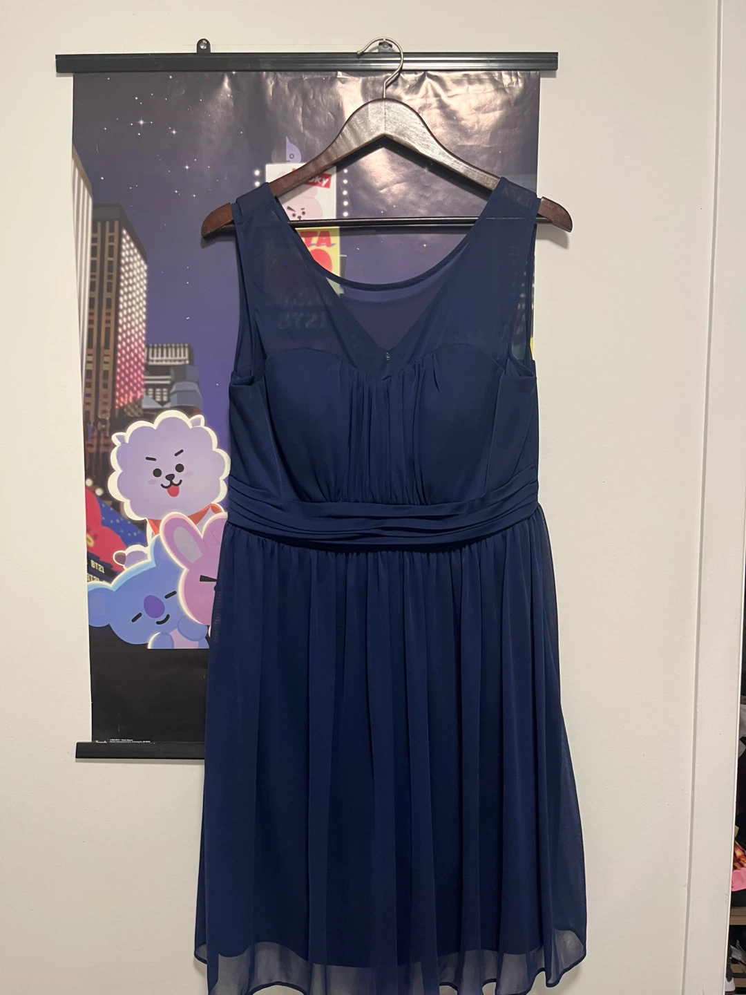 Jolie Navy Blue Chiffon Dress