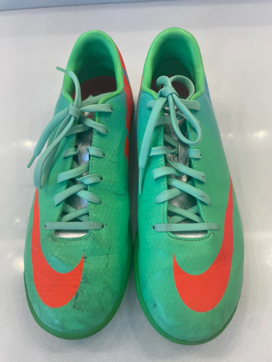 Nike Mercurial Soccer Cleats Green/Orange Youth Size 4.5