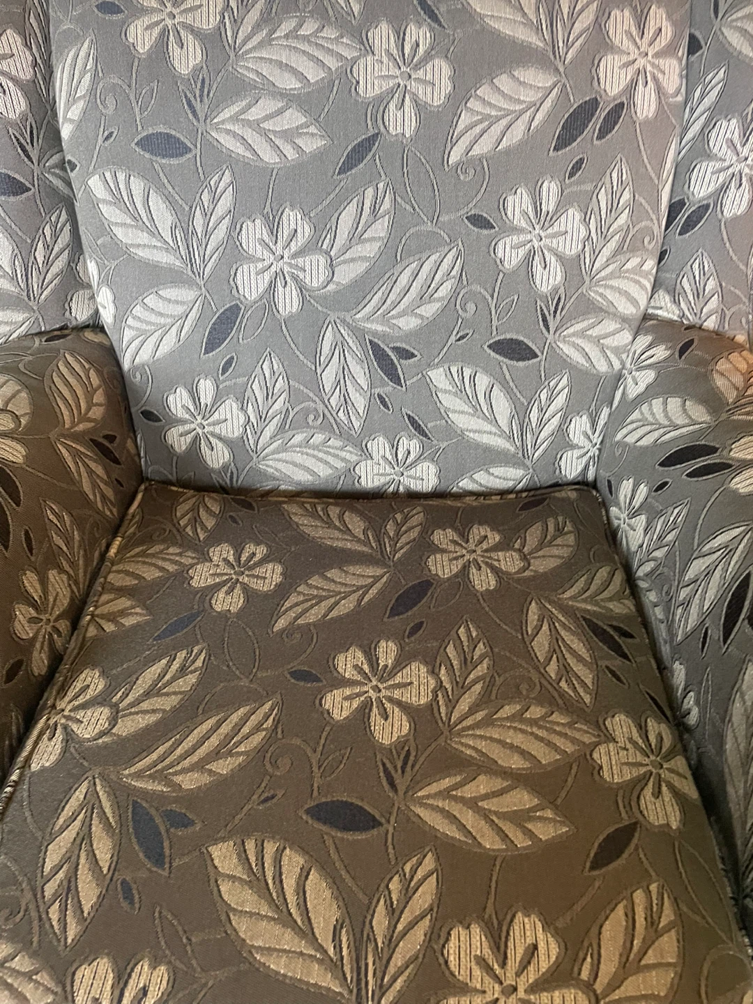 Wingback Armchair with Floral Pattern