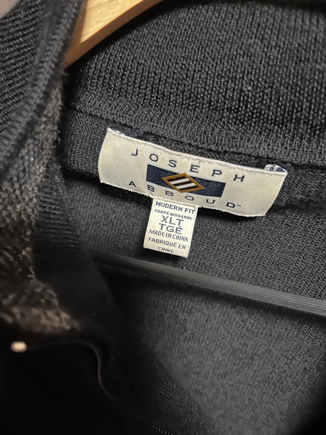 Joseph Abboud Black 1/4 Zip Sweater XLT