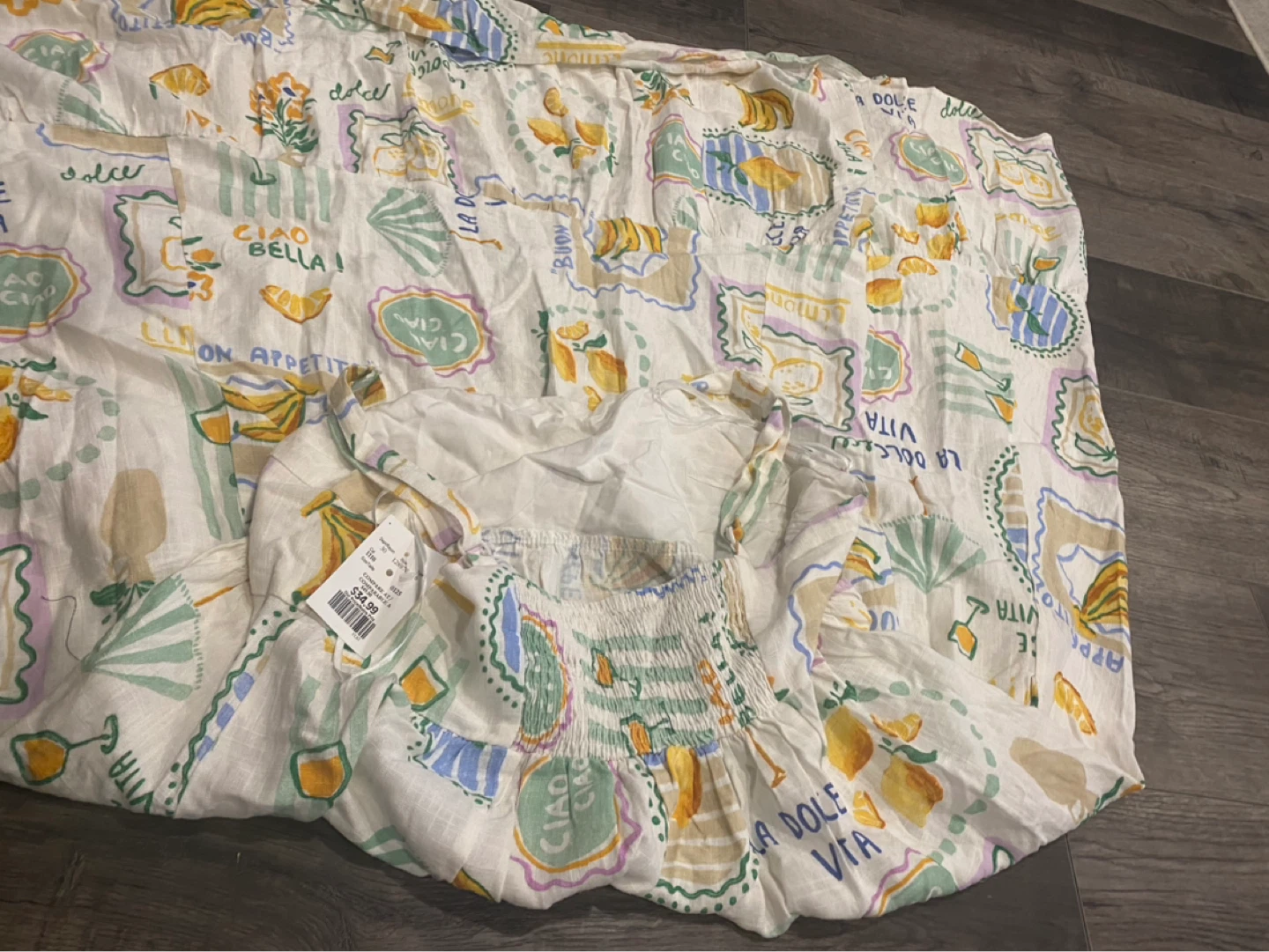 Paper & Hearts Fruit Print Smocked Midi Dress XL - photo 2