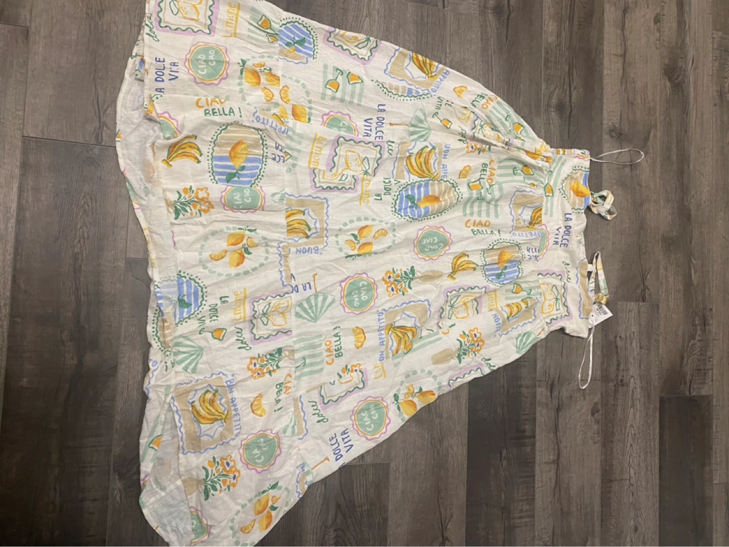 Paper & Hearts Fruit Print Smocked Midi Dress XL