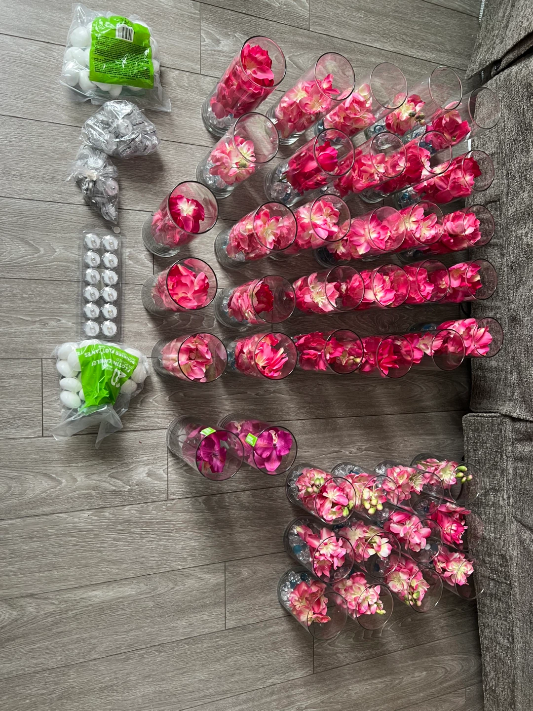 Set of Wedding centrepieces vases of Flower Arrangements