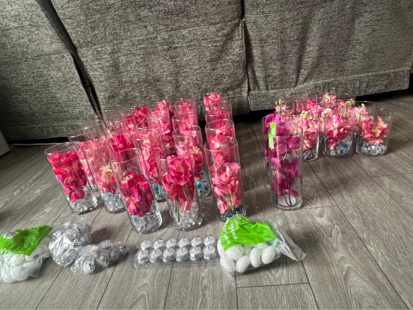 Set of Wedding centrepieces vases of Flower Arrangements - photo 2