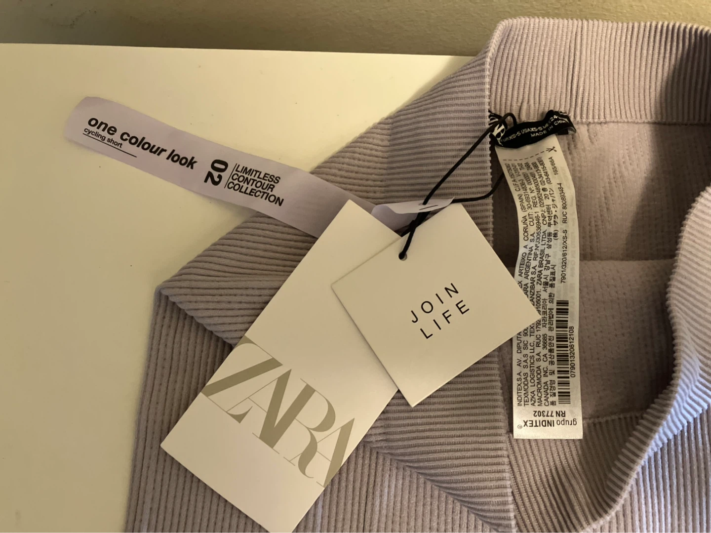Zara Limitless Contour Collection Cycling Shorts Lilac M - photo 2