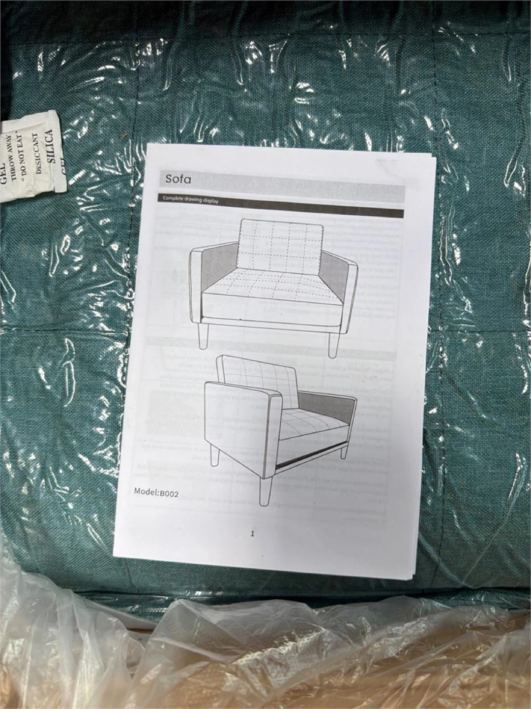 Teal Accent Chair with Tufted Seat new in box - photo 2