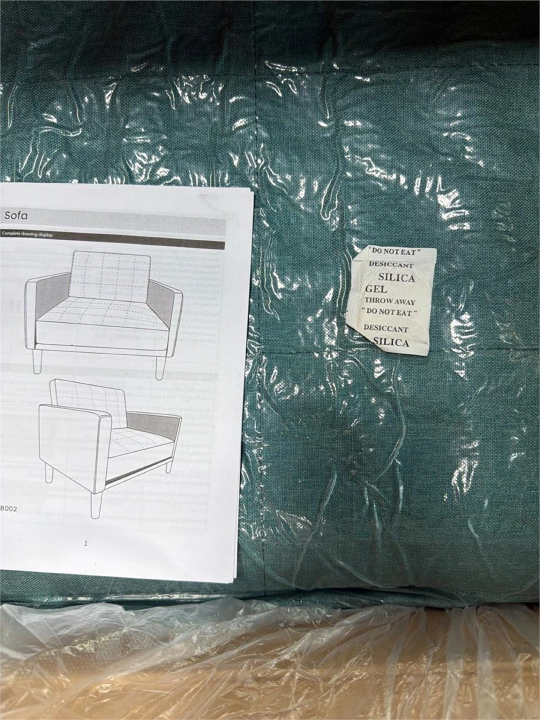 Teal Accent Chair with Tufted Seat new in box - photo 3