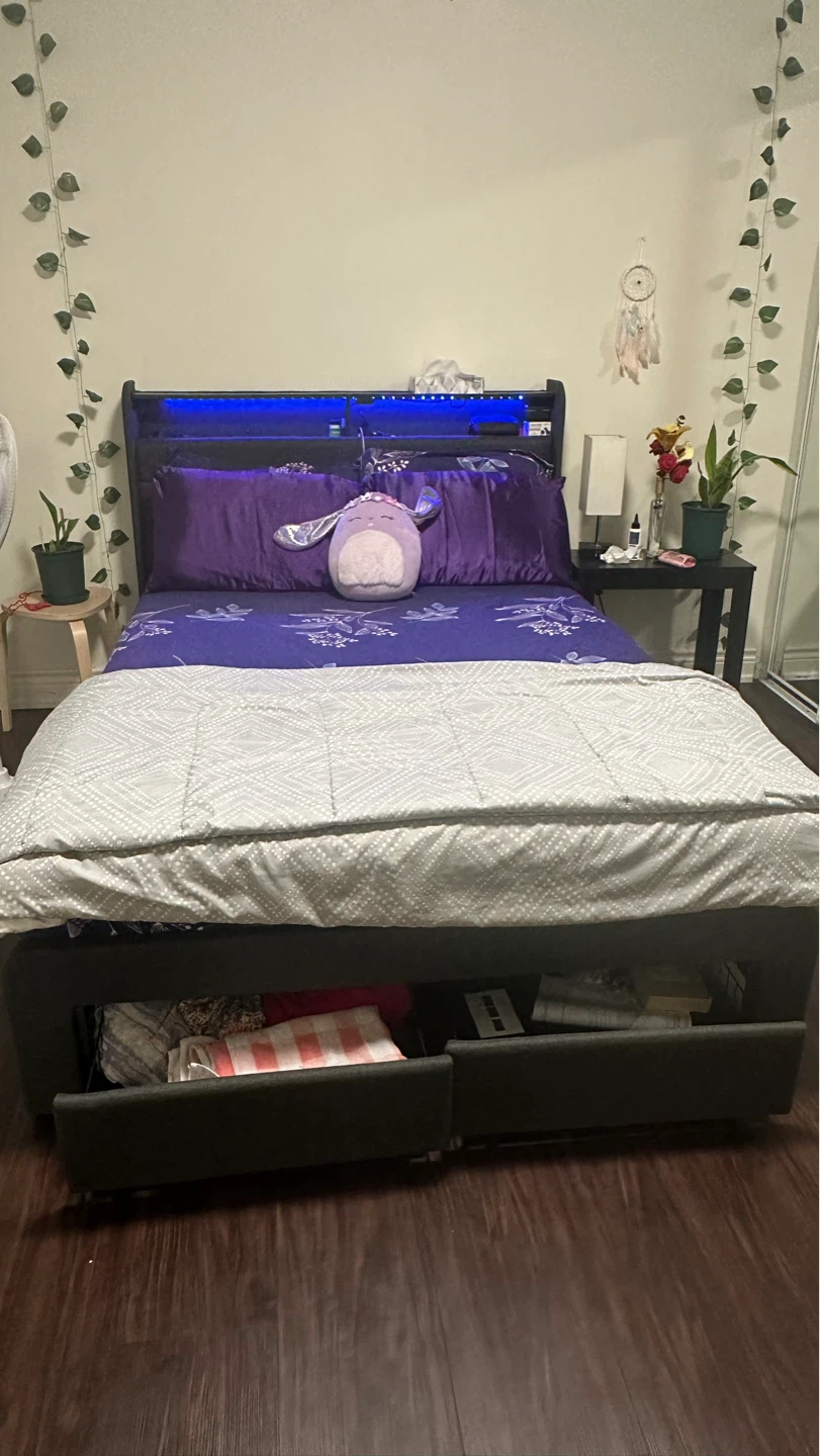 4 Storage Bed Frame with LED Lights - photo 3