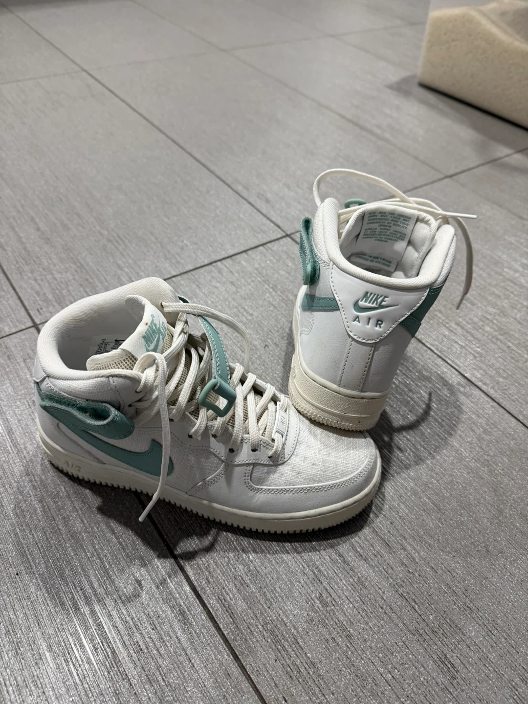 Nike Air Force 1 Mid Shoes White Teal - photo 3