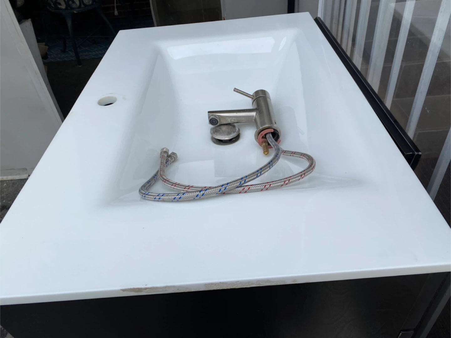 Vanity cabinet, sink, faucet & mirror - photo 2